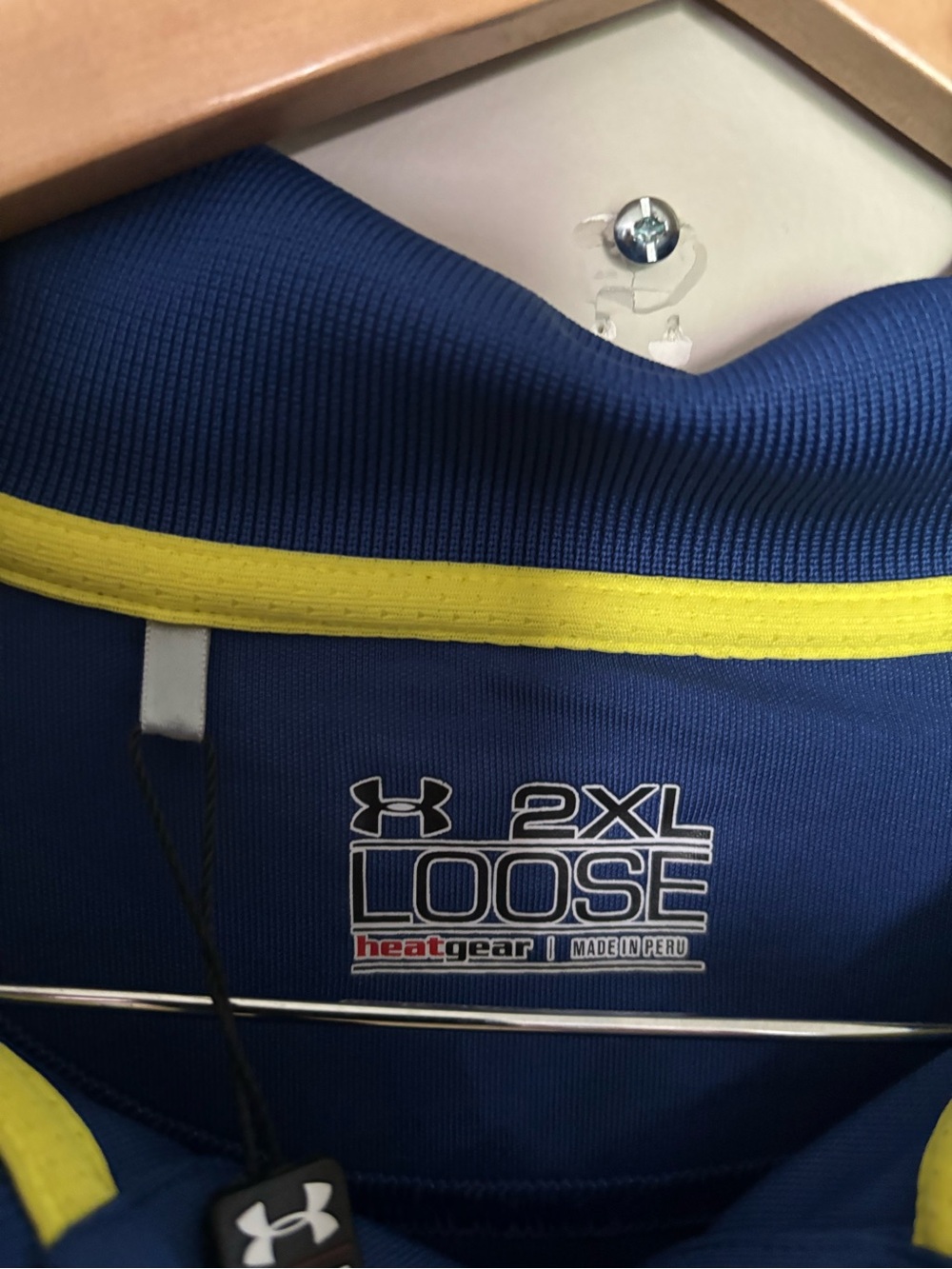 Under Armour Men’s Royal Blue with Yellow Accent Polo - Picture 5 of 7